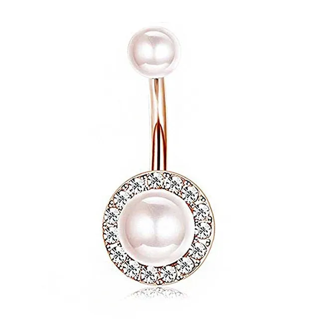 10 Styles Sexy Dangling Navel Belly Button Ring Oreja 14G Double Round Cubic Zirconia 316L Surgical Steel Belly Piercing Jewelry