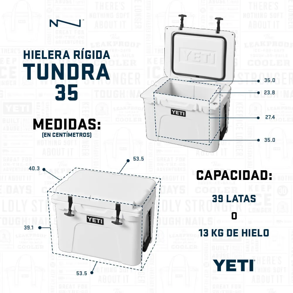 10035380000 HIELERA RIGIDA TUNDRA 35 CAMP GREEN MARCA YETI