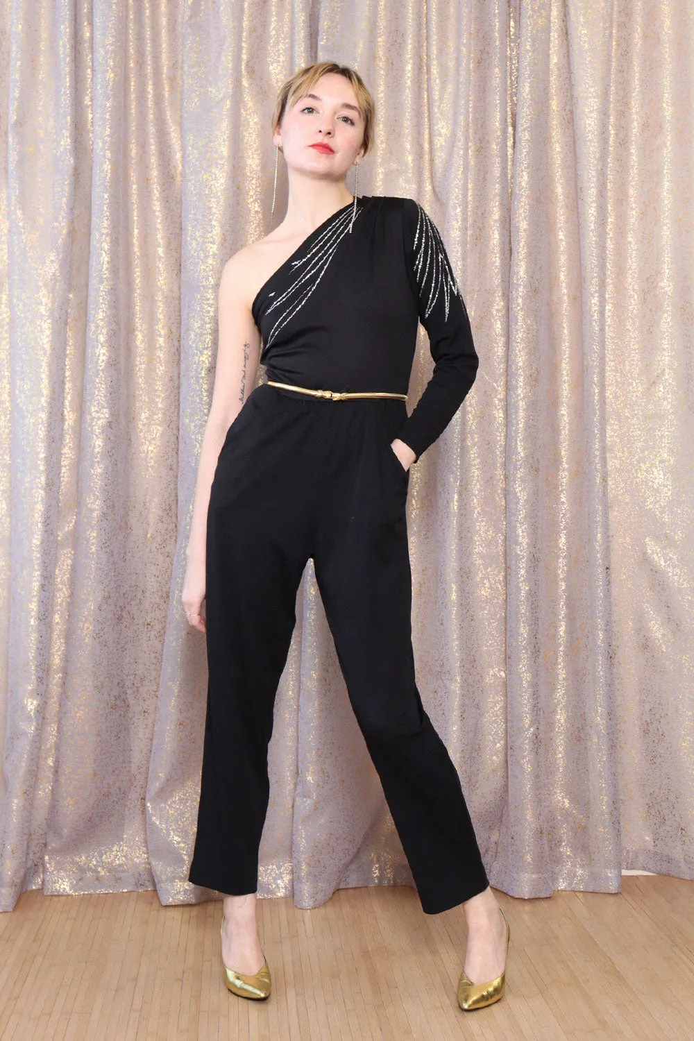 2024 One Silver Shoulder Jumpsuit S/M