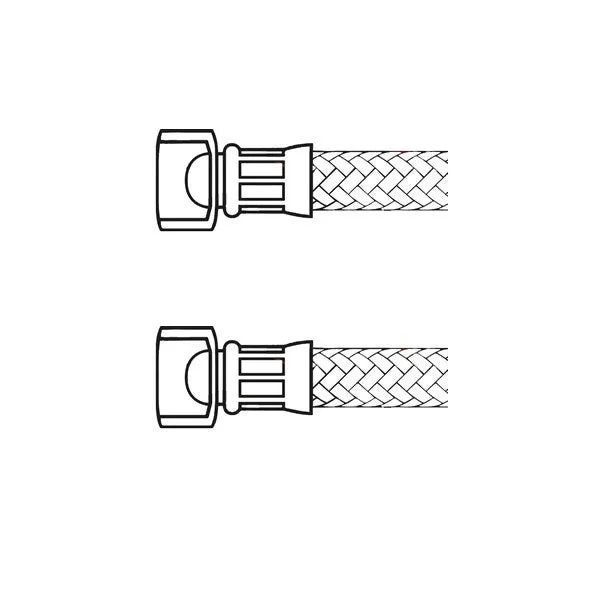 3/8" F x 3/8" F BSP 150 cm (59") Stainless Steel Flex Line Hose - FC