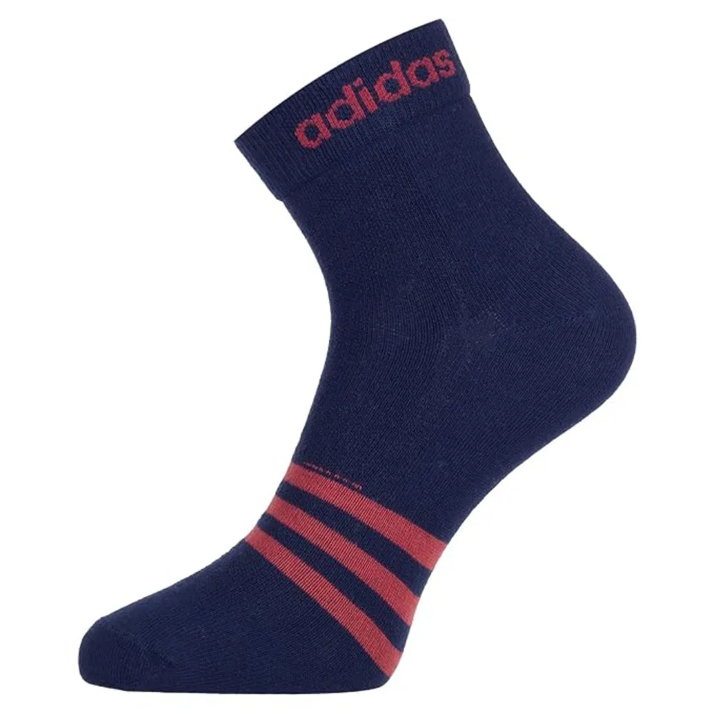 Adidas Men's Flat Knit Ankle Socks (Collegiate Navy/Black/Anthra Melange)