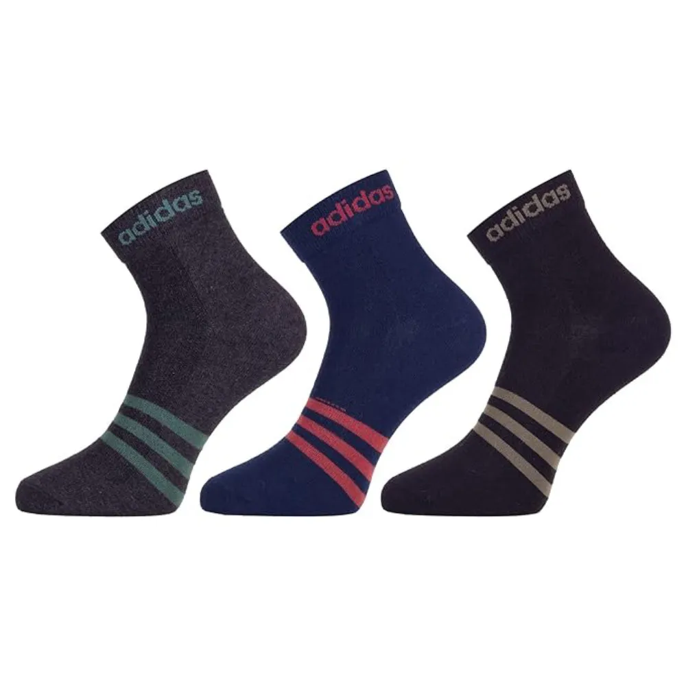 Adidas Men's Flat Knit Ankle Socks (Collegiate Navy/Black/Anthra Melange)