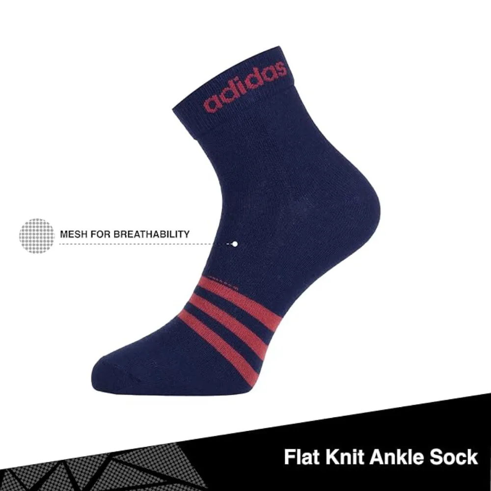 Adidas Men's Flat Knit Ankle Socks (Collegiate Navy/Black/Anthra Melange)