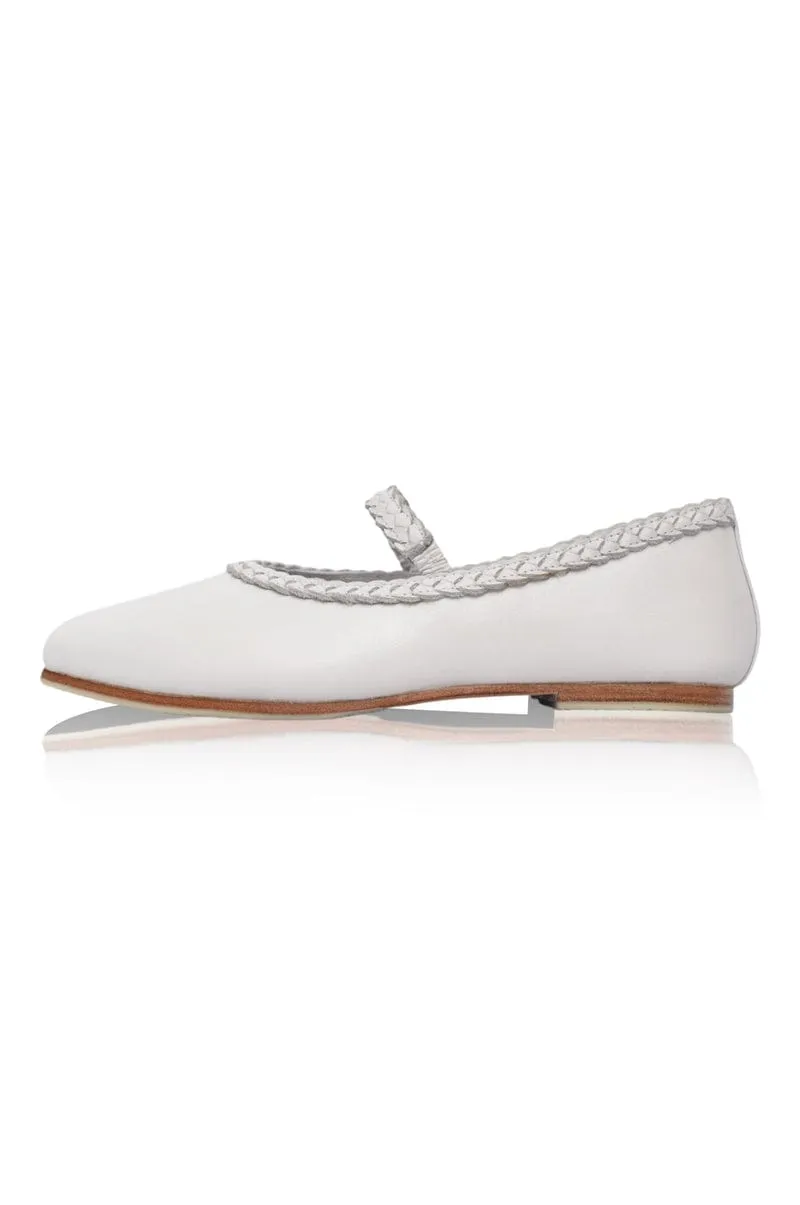 Amara Ballet Flats in Pure White