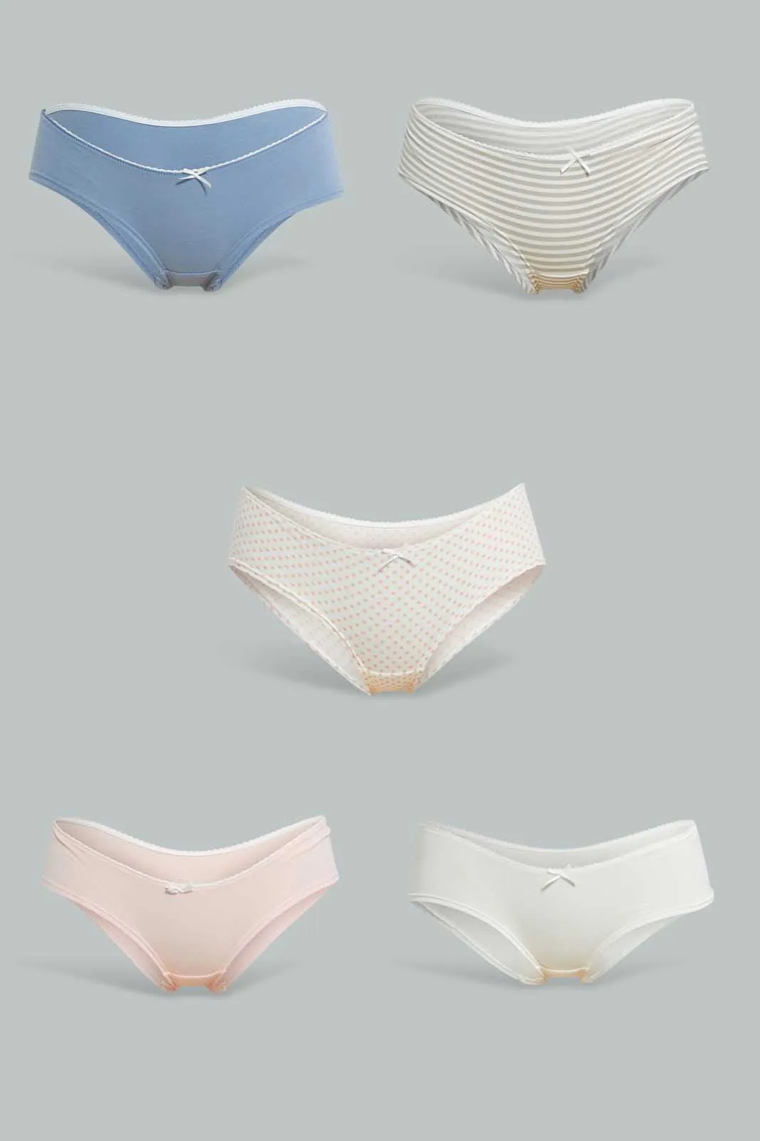 Assorted Embellished Boyleg Brief For Women (Pack of 5)