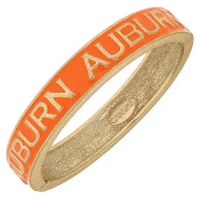 AUBURN TIGERS ENAMEL HINGE BANGLE IN BURNT ORANGE