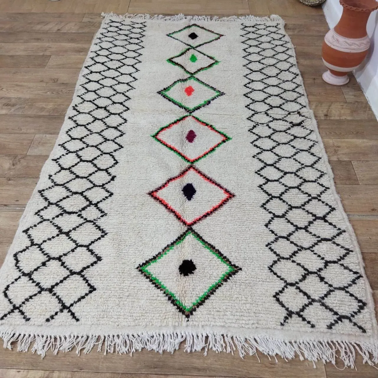 Authentic Moroccan rug Style Azilal rug 4x7 ft Handmade Rug Berber rug