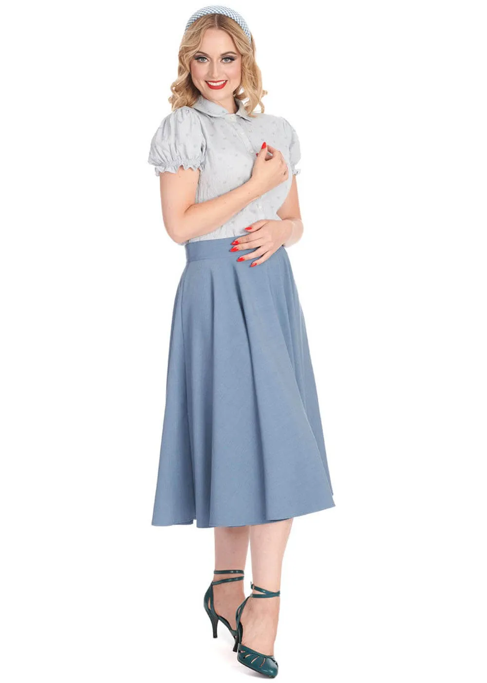 Banned Dance & Sway 50's Swing Skirt Blue