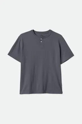 Basic S/S Henley Tee - Pebble