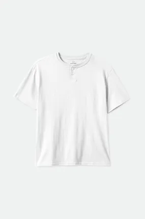 Basic S/S Henley Tee - White