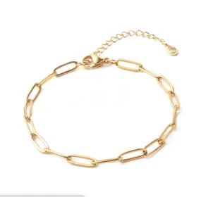 Brass Paper Clip Chain Bracelet