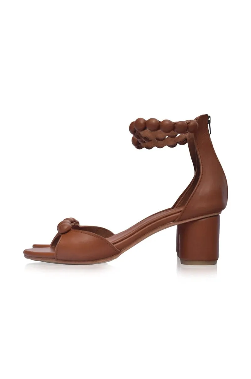 Candy Round Heel Sandals in Dark Brown