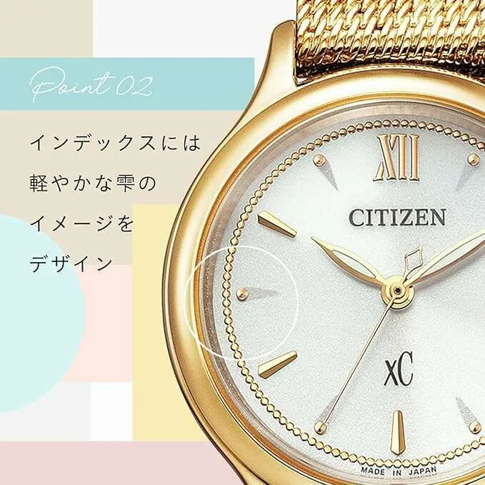 CITIZEN XC MIZU COLLECTION ECO-DRIVE WARM GOLD STRAP LADIES WATCH EW2633-50A