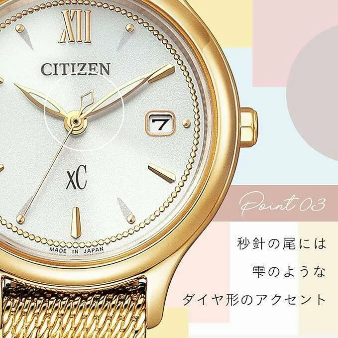 CITIZEN XC MIZU COLLECTION ECO-DRIVE WARM GOLD STRAP LADIES WATCH EW2633-50A