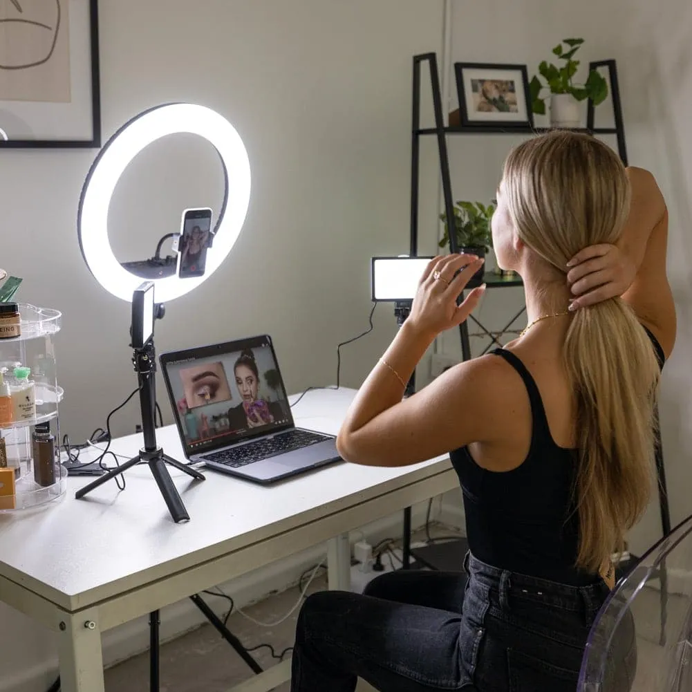 Complete Beauty Ring Light Studio Diamond Luxe & 5.5" LED Crystal Duo Lighting Kit