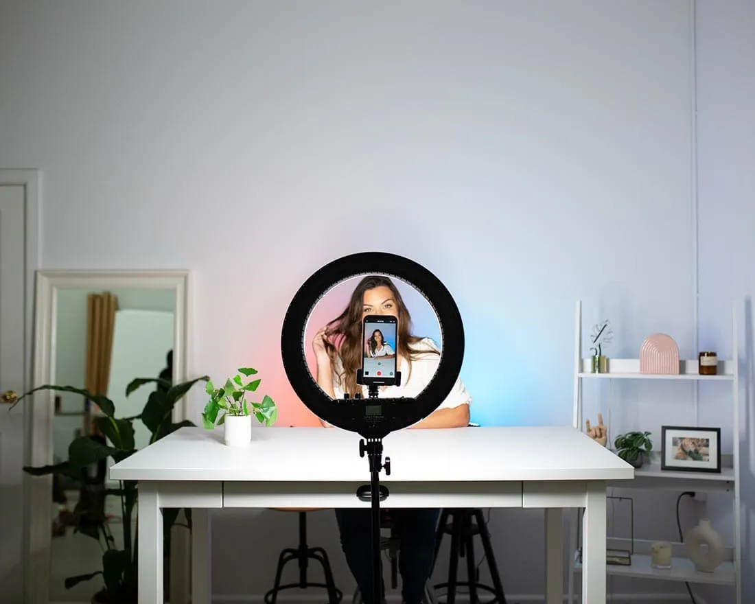 Complete Beauty Ring Light Studio Diamond Luxe & 5.5" LED Crystal Duo Lighting Kit