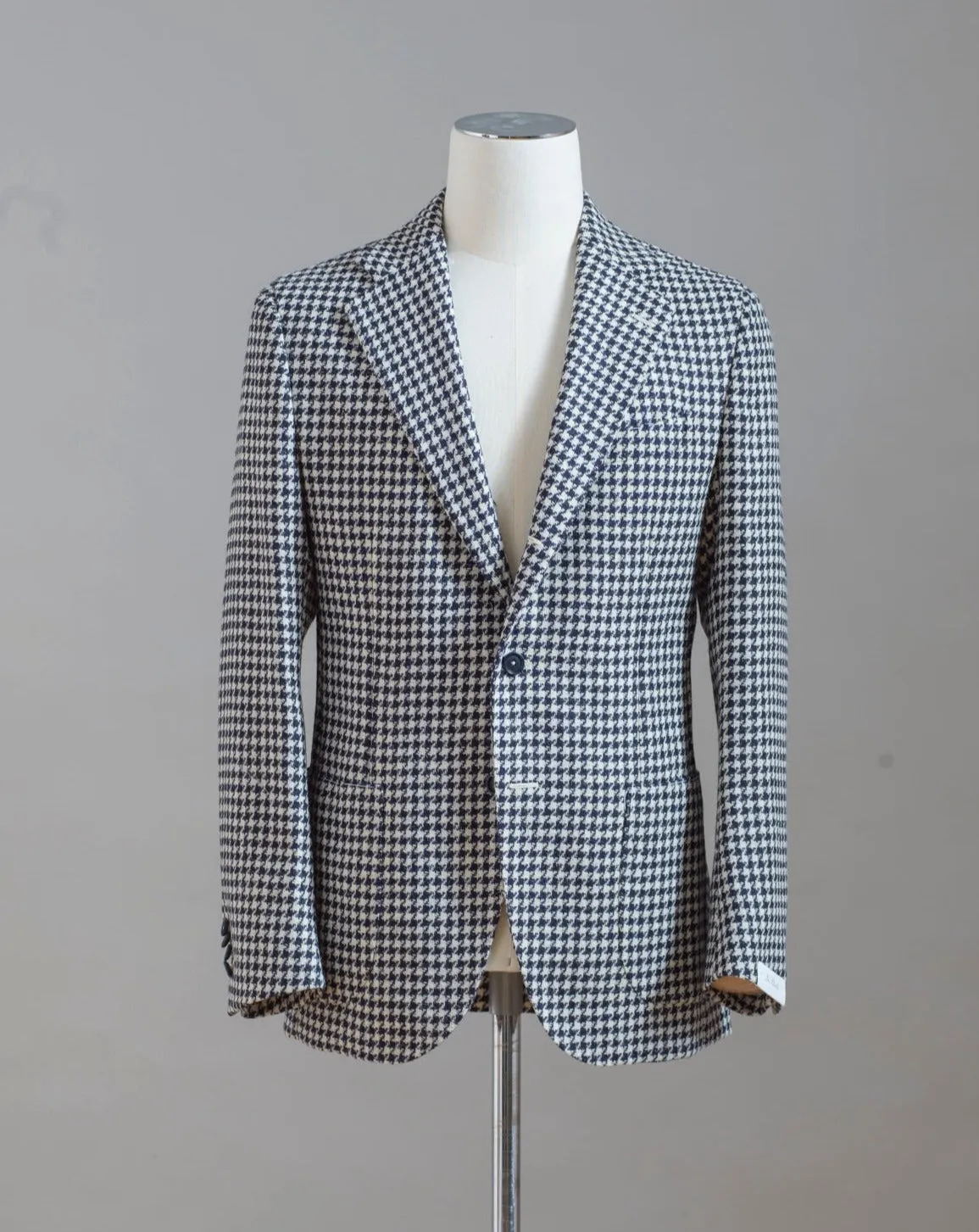 De Petrillo Houndstooth Wool Jacket / Navy & White