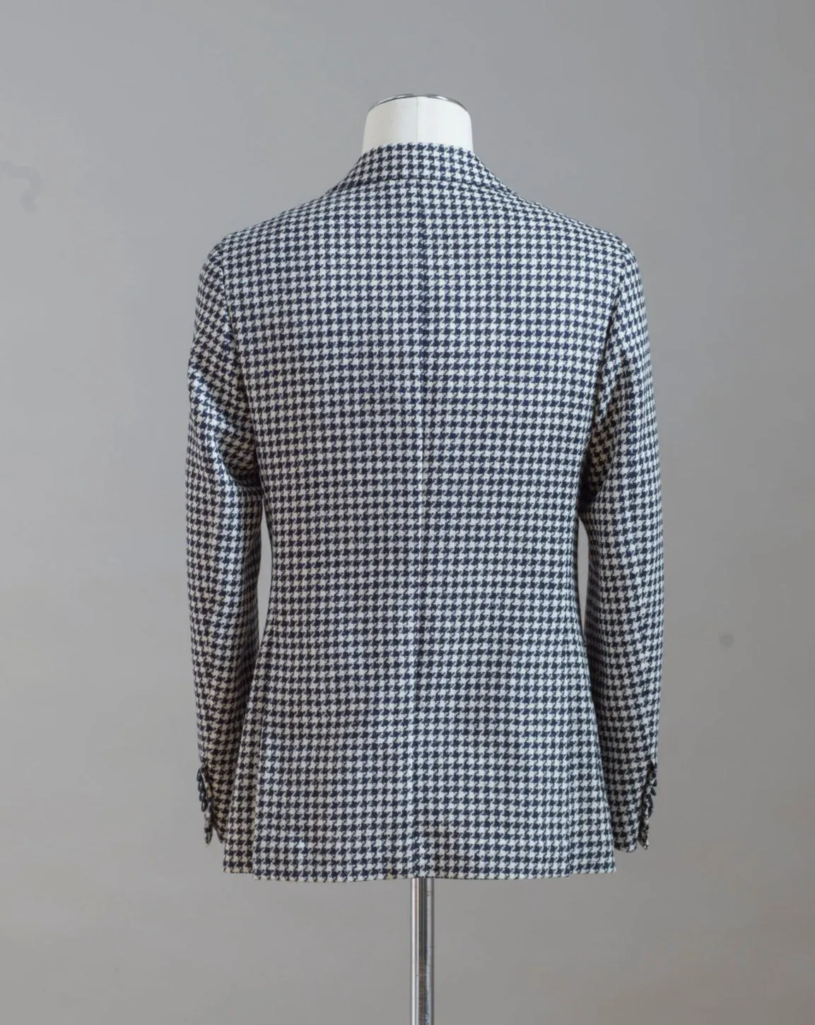 De Petrillo Houndstooth Wool Jacket / Navy & White