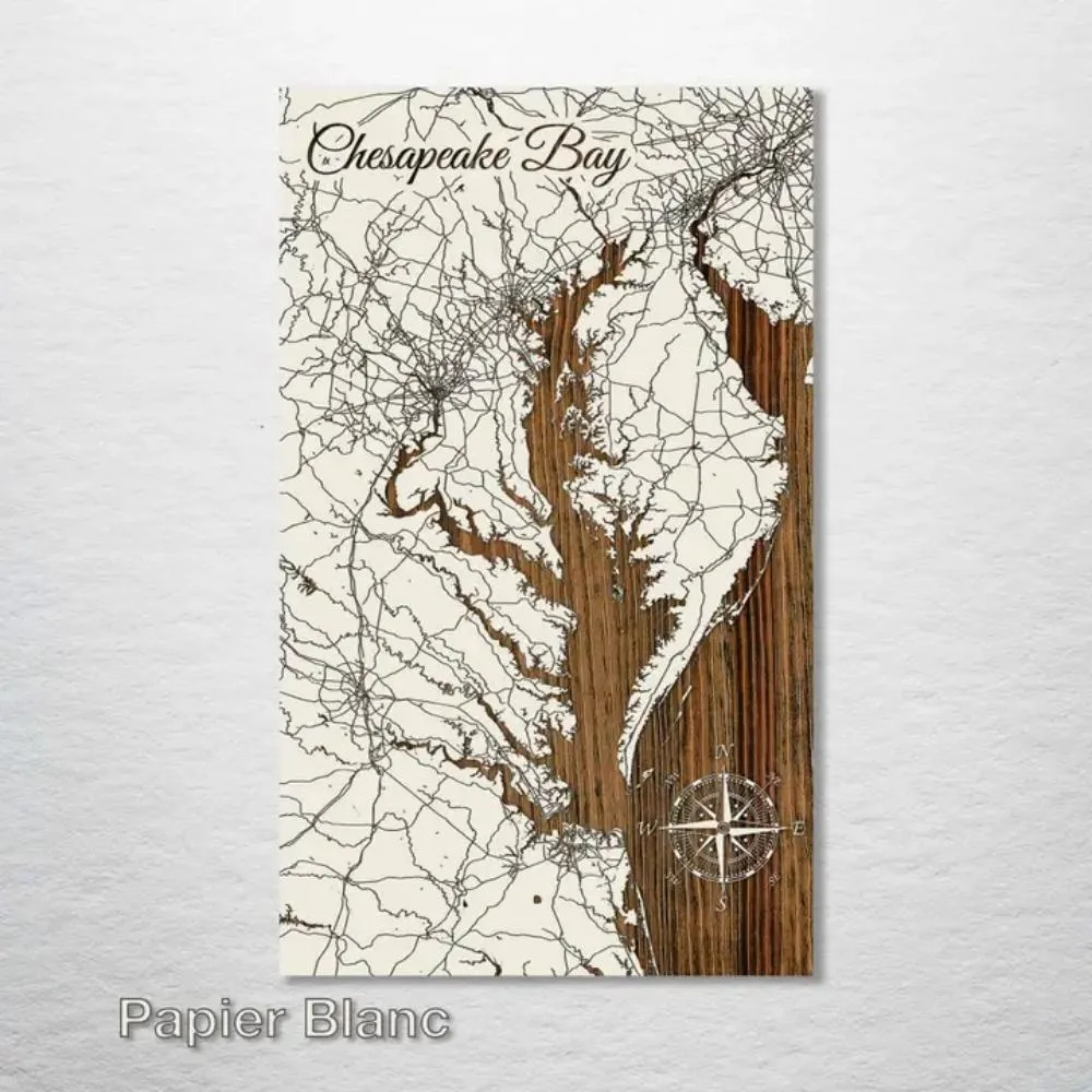 Fire & Pine Maryland Chesapeake Bay Map Small Board 2024