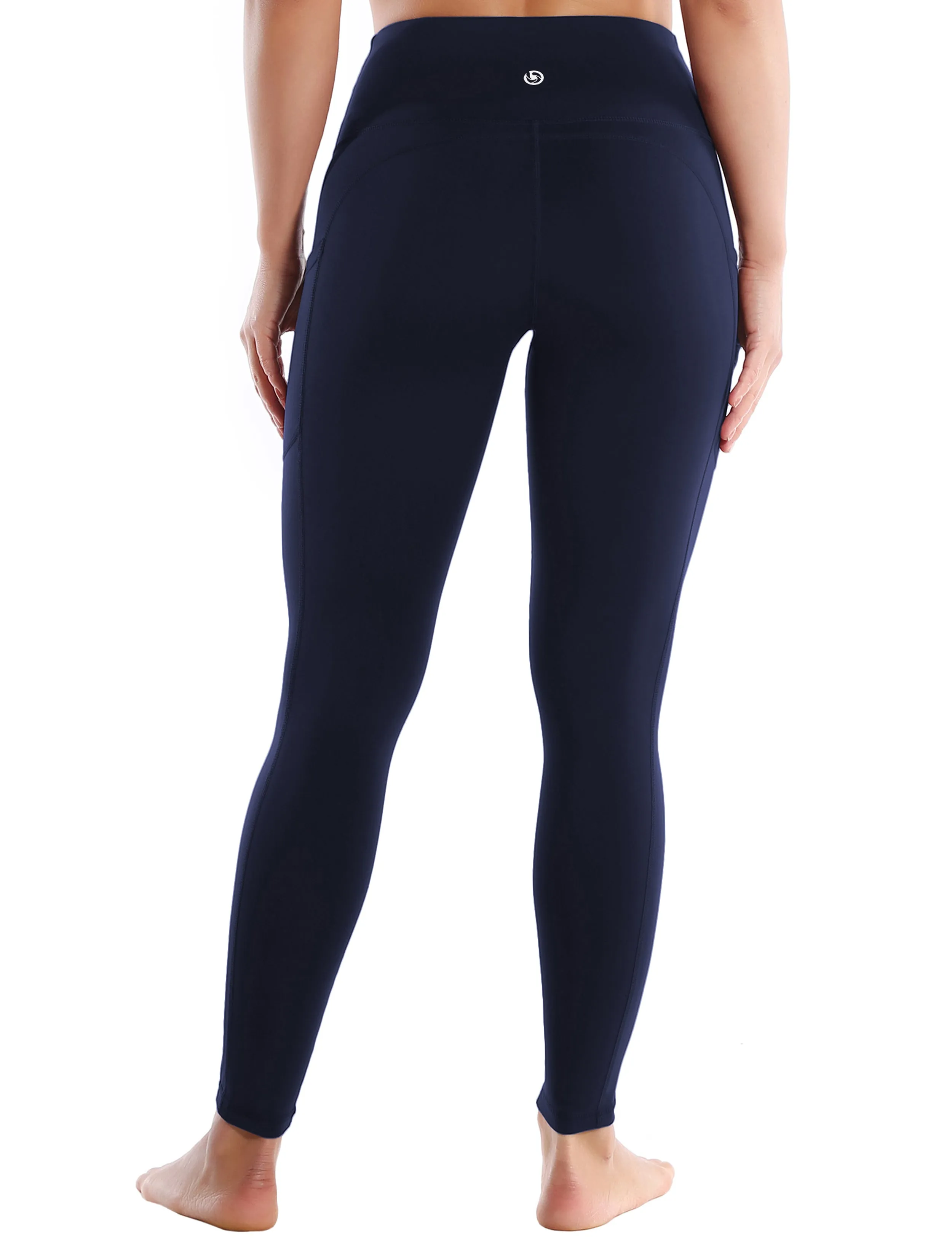 Hip Line Side Pockets Yoga Pants darknavy