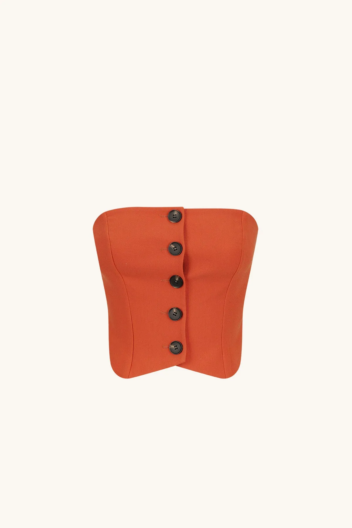 IRENA BUTTON UP BODICE - BRICK ORANGE