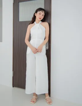 Madeline Textured Jumpsuit in White