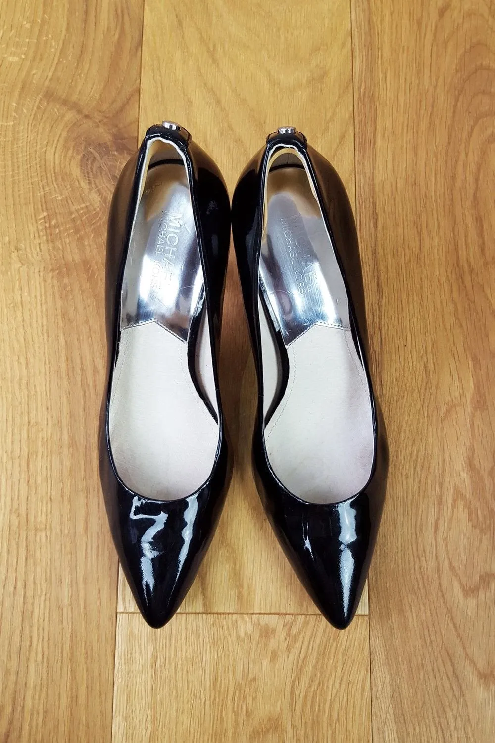 MICHAEL KORS Elisa Patent Leather Stiletto Heels (38.5)