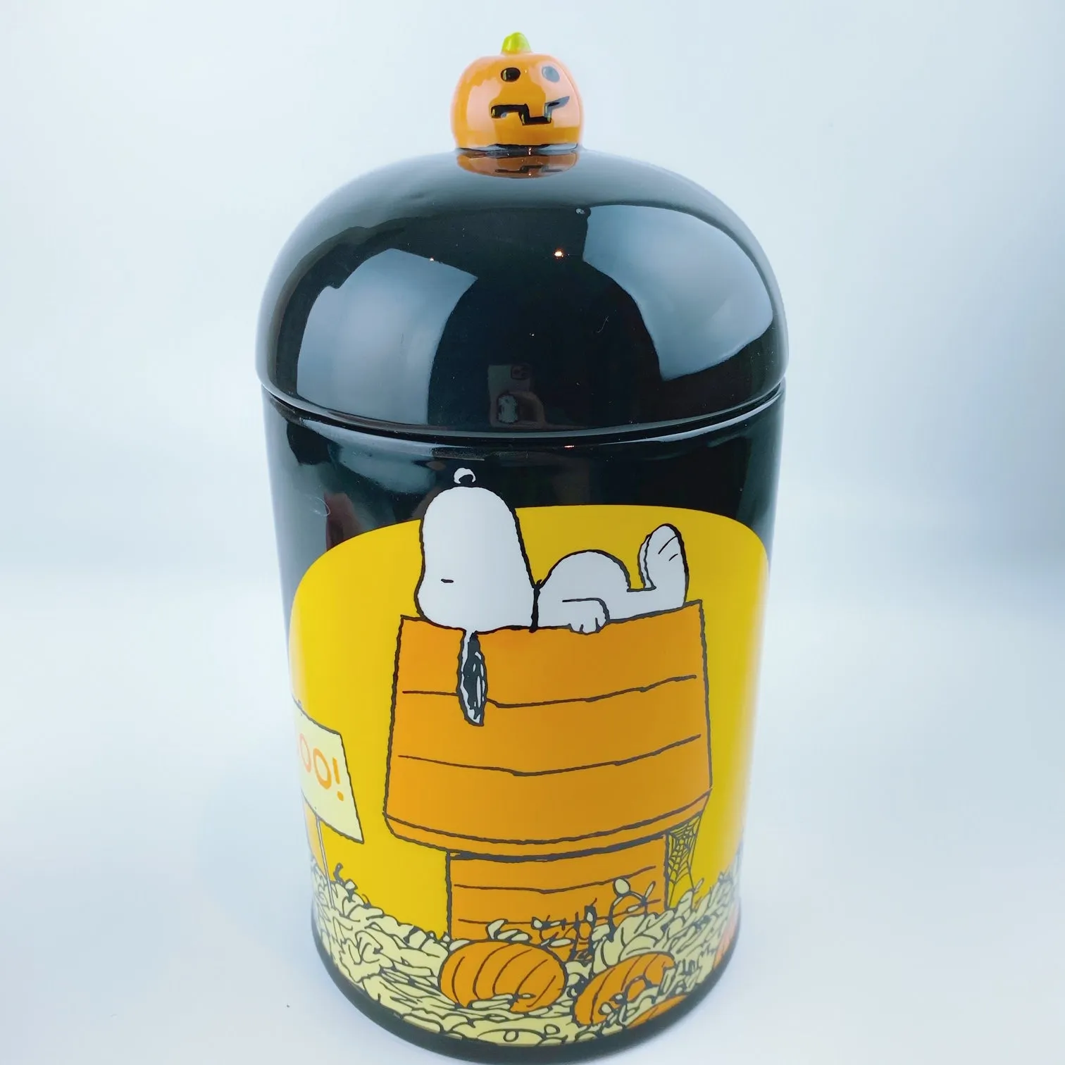 Peanuts Charlie Brown & Friends & Snoopy Great Pumpkin Midnight Moon Cookie Jar Canister