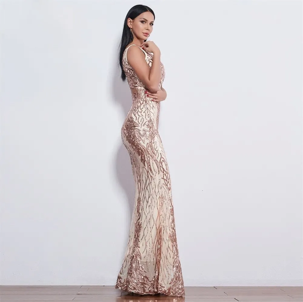 Prom Sequin Sleeveless Dress