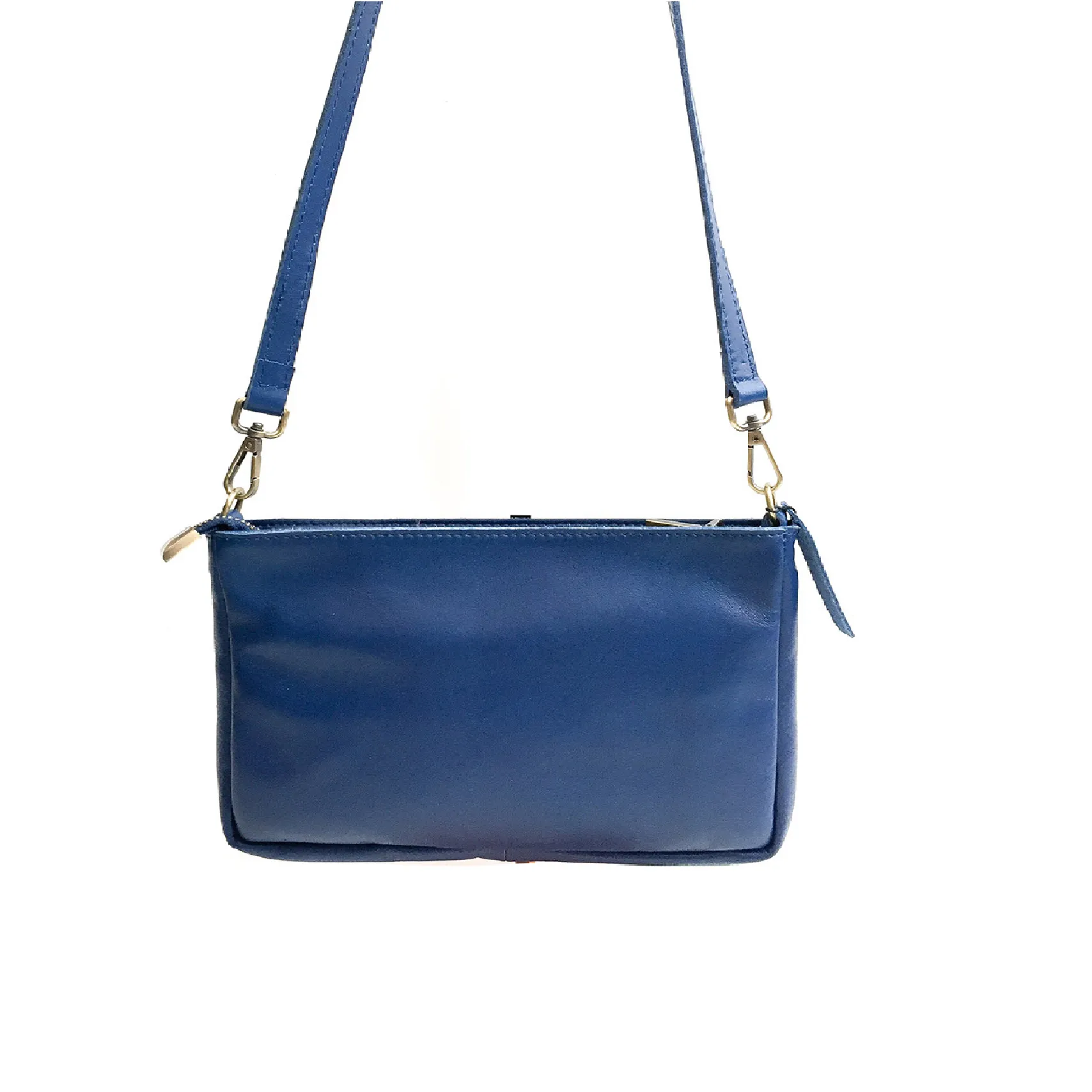 Sac Pochette Cuir Bleu Camille