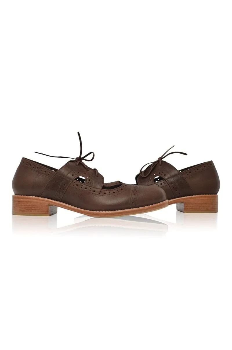 Scandinavia Leather Oxfords in Dark Brown