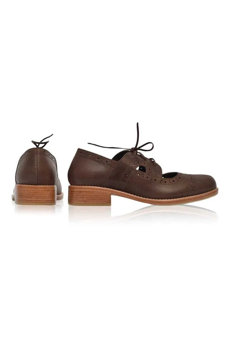 Scandinavia Leather Oxfords in Dark Brown