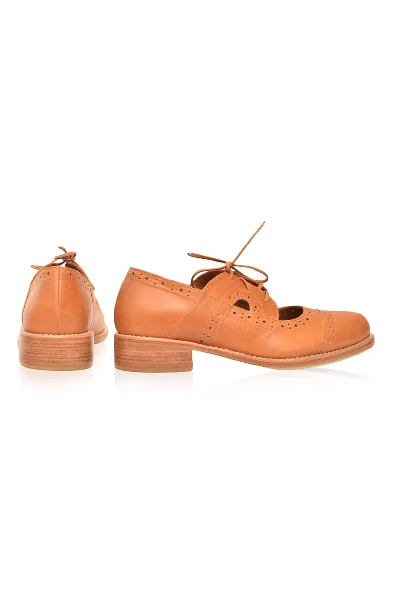 Scandinavia Leather Oxfords in Dark Tan