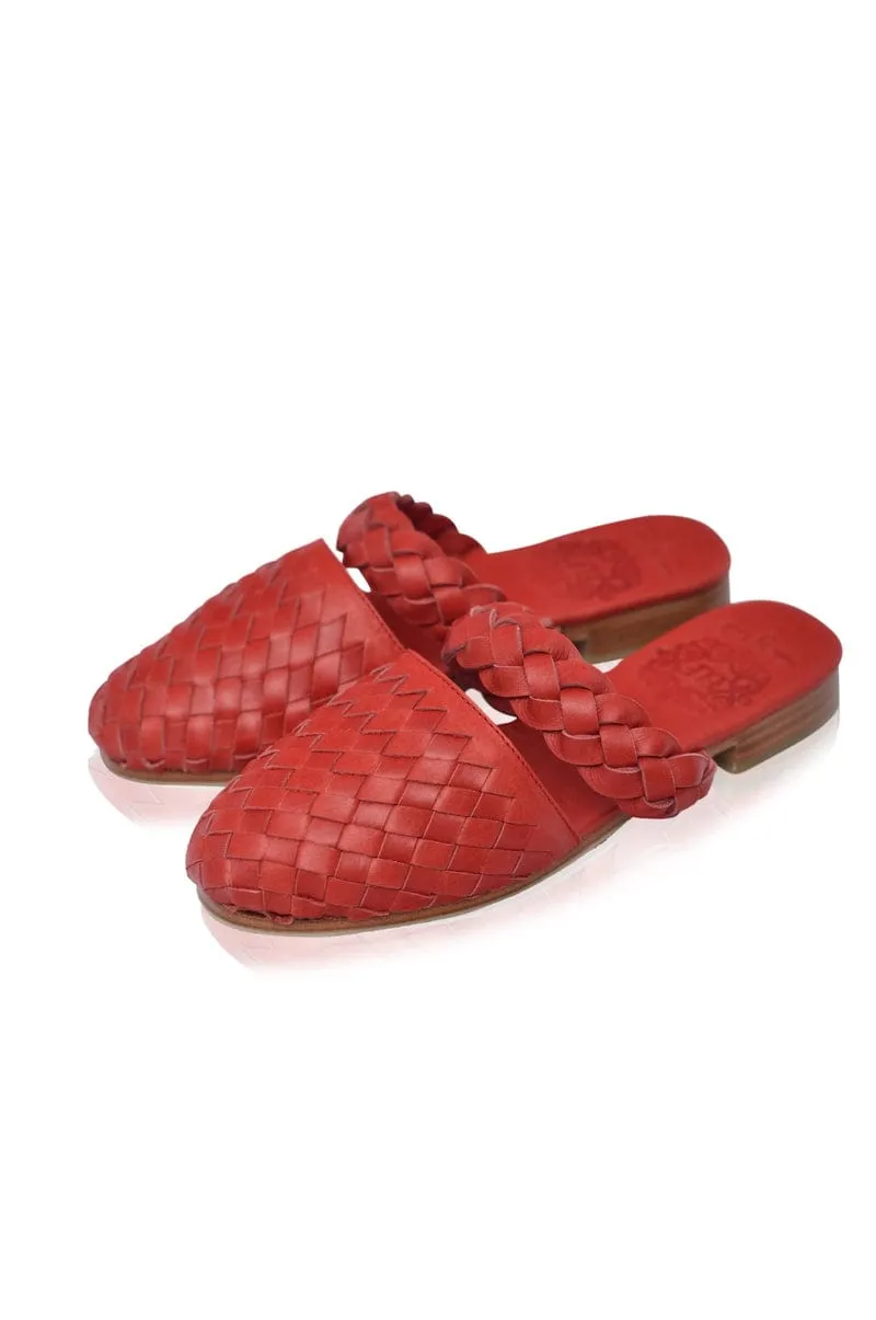 Sea Escape Slide Sandals in Vintage Red