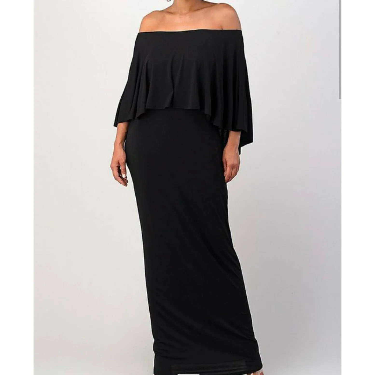 The Dana Black Draped Maxi Dress Size 3X