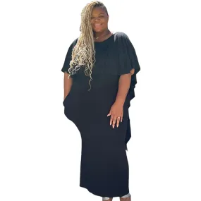 The Dana Black Draped Maxi Dress Size 3X