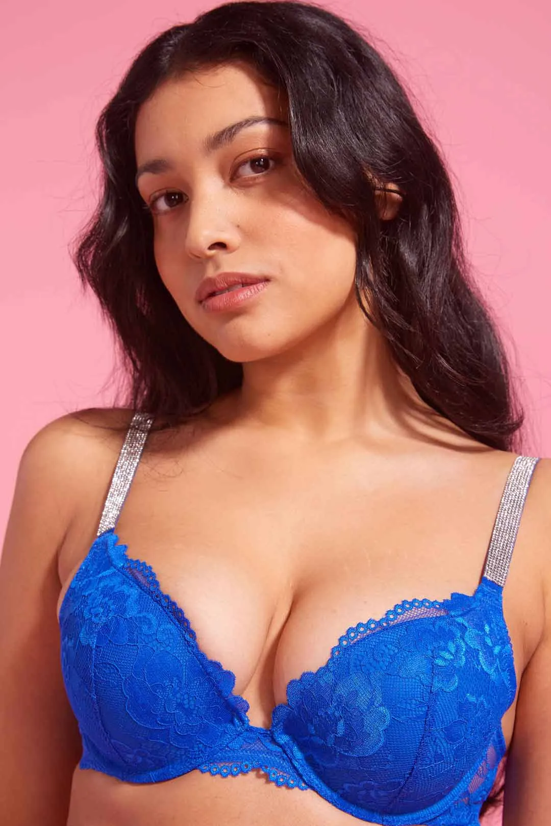 Vixen Push-Up Lace Bra Cobalt Blue