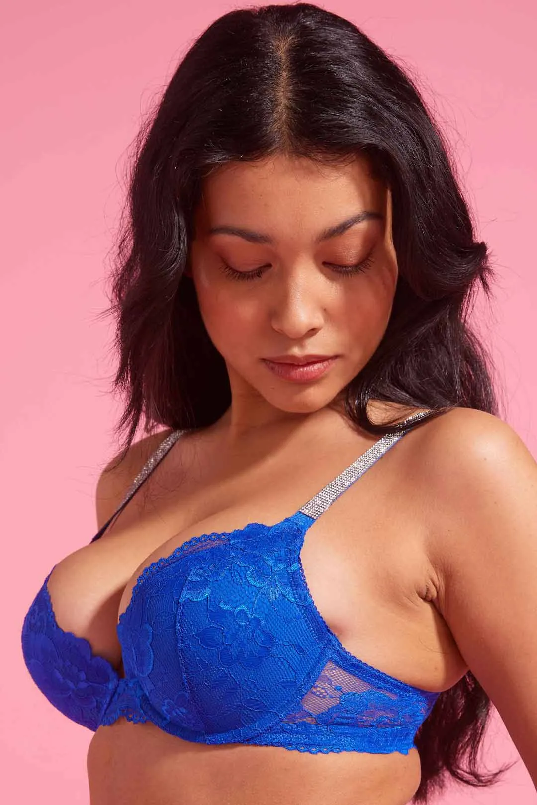 Vixen Push-Up Lace Bra Cobalt Blue