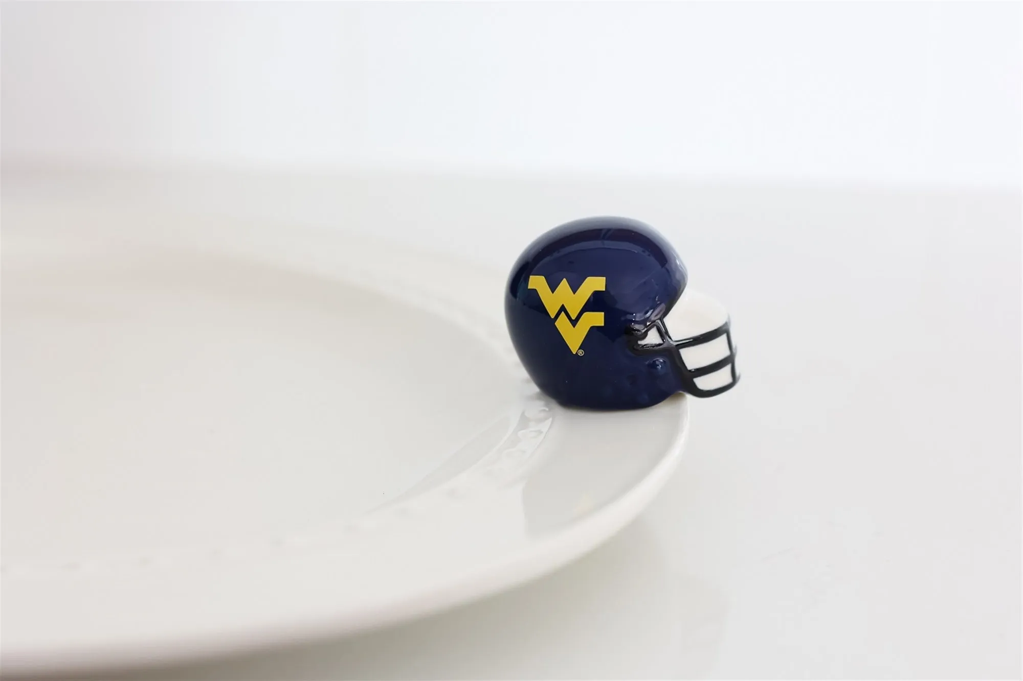 West Virginia University WVU Helmet Mini by Nora Fleming